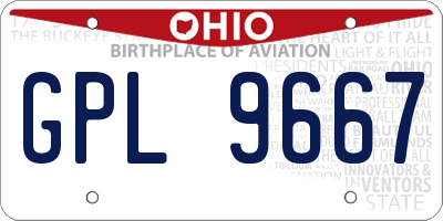 OH license plate GPL9667