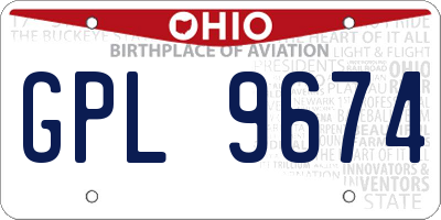 OH license plate GPL9674