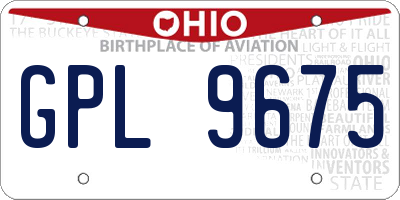 OH license plate GPL9675