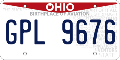 OH license plate GPL9676