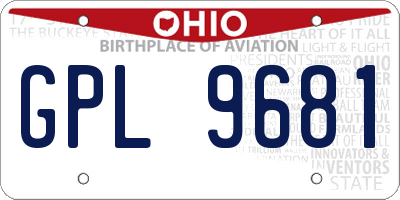 OH license plate GPL9681
