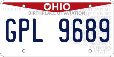 OH license plate GPL9689