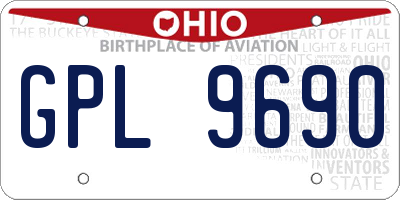 OH license plate GPL9690