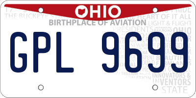 OH license plate GPL9699