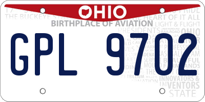 OH license plate GPL9702