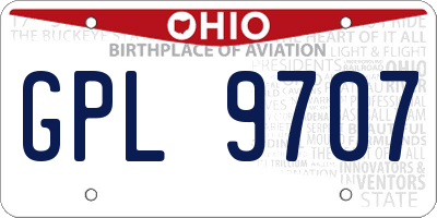 OH license plate GPL9707