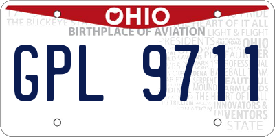 OH license plate GPL9711