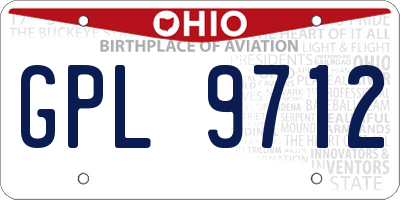 OH license plate GPL9712