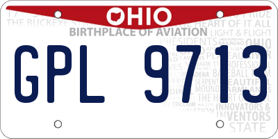 OH license plate GPL9713