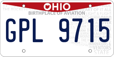OH license plate GPL9715