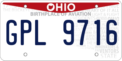 OH license plate GPL9716