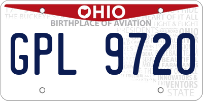 OH license plate GPL9720