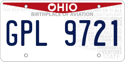 OH license plate GPL9721