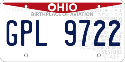 OH license plate GPL9722