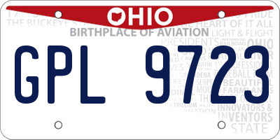 OH license plate GPL9723