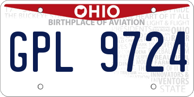 OH license plate GPL9724