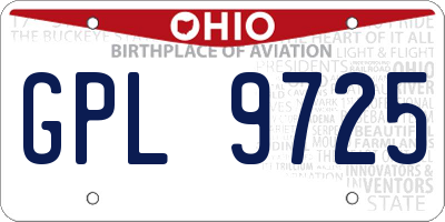 OH license plate GPL9725
