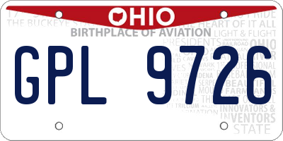 OH license plate GPL9726