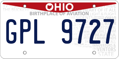 OH license plate GPL9727