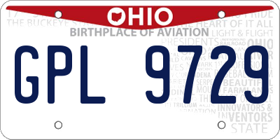 OH license plate GPL9729
