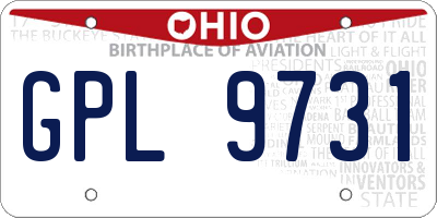 OH license plate GPL9731