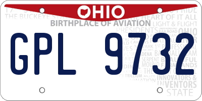OH license plate GPL9732