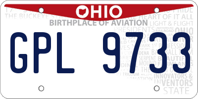 OH license plate GPL9733
