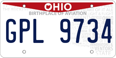 OH license plate GPL9734