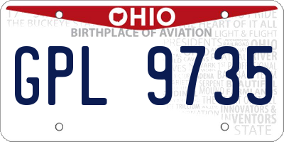 OH license plate GPL9735
