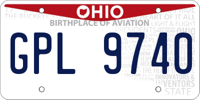 OH license plate GPL9740