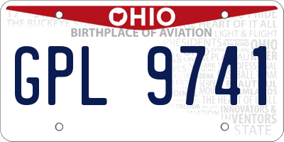 OH license plate GPL9741