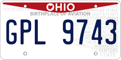 OH license plate GPL9743