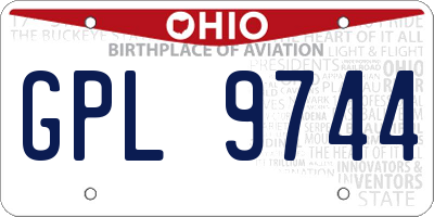 OH license plate GPL9744