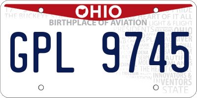 OH license plate GPL9745
