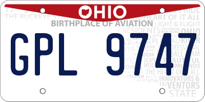 OH license plate GPL9747