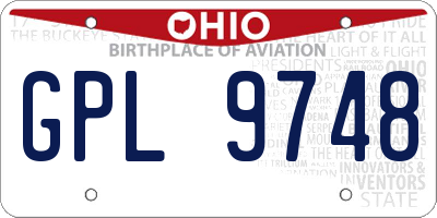 OH license plate GPL9748