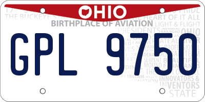 OH license plate GPL9750