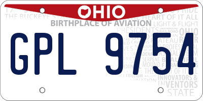 OH license plate GPL9754