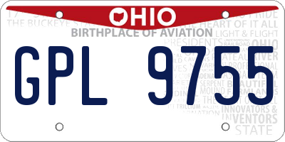 OH license plate GPL9755