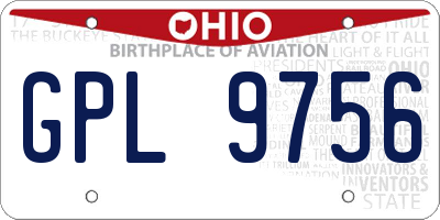 OH license plate GPL9756