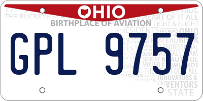 OH license plate GPL9757