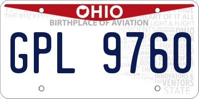 OH license plate GPL9760