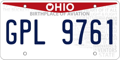 OH license plate GPL9761