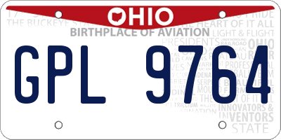 OH license plate GPL9764