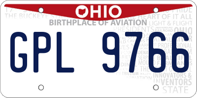 OH license plate GPL9766
