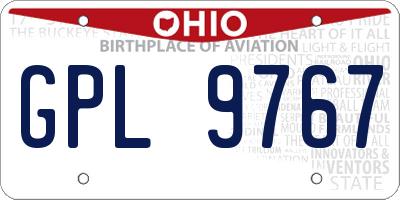 OH license plate GPL9767