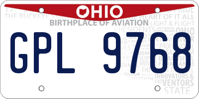 OH license plate GPL9768