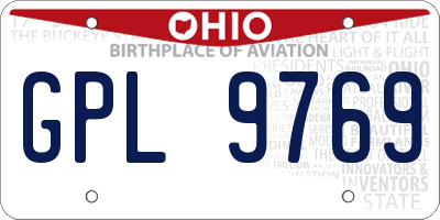 OH license plate GPL9769