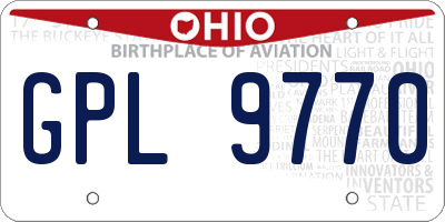 OH license plate GPL9770