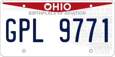 OH license plate GPL9771